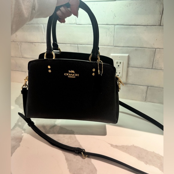 Coach Black Satchel with Gold Accents - Picture 11 of 15